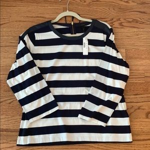 NWT navy/white striped shirt